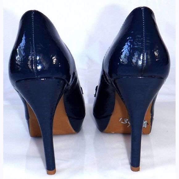 Nine & Co dark midnight blue heeled loafers - Picture 5 of 5